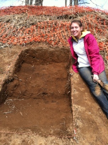 Kate McKinney at Glass Mounds site, 2013.