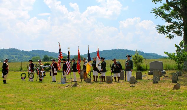 Members of the Sons of the American Revolution presenting the colors.